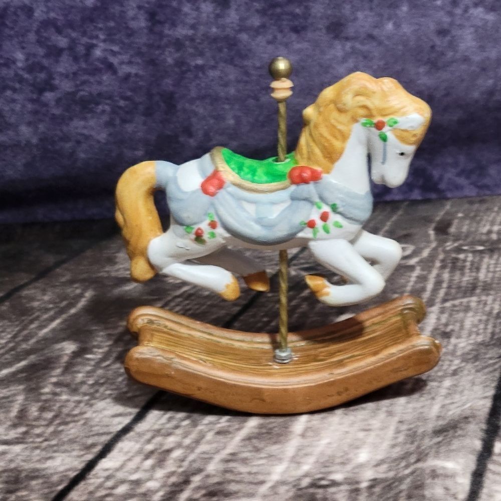 Vintage Ceramic Rocking Carousel Horse